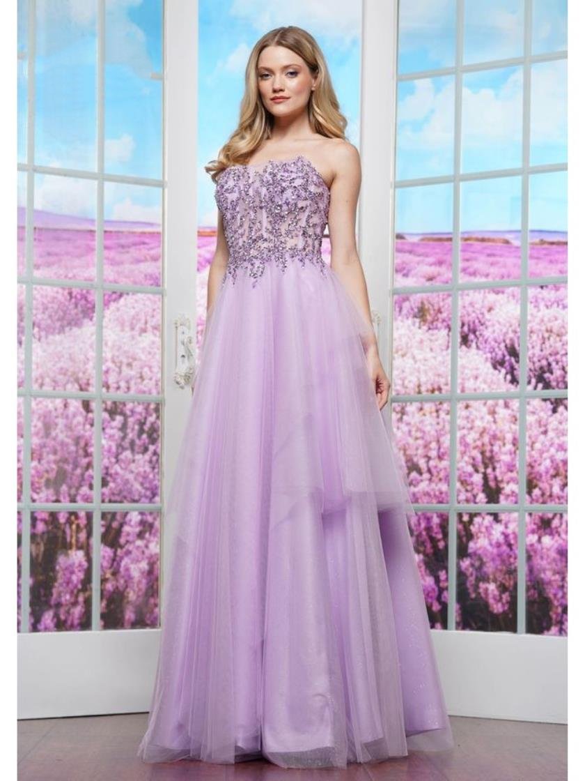 Prom Dresses Long Beaded Formal Prom Dress Lilac