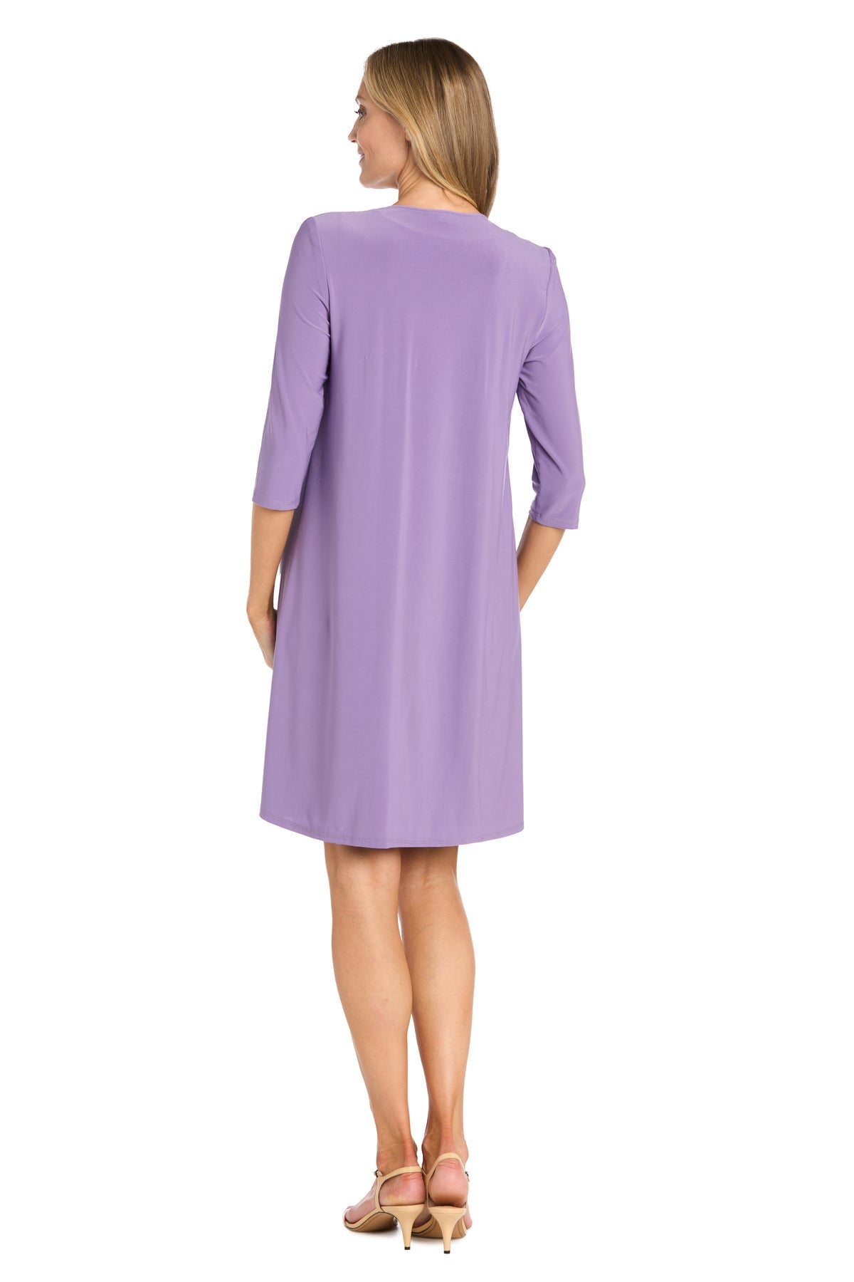 R & M Richards Petite 2-Pc. Jacket & Printed Dress Set - Lavender