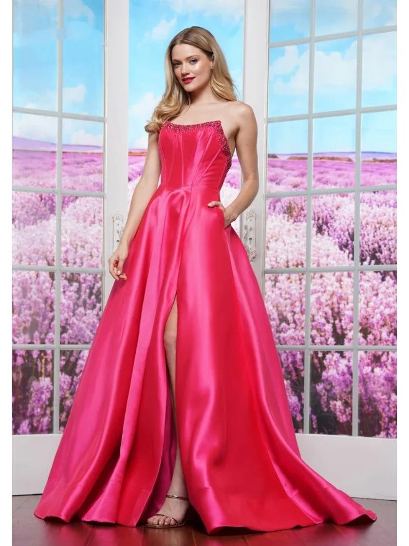 Prom Dresses Formal Ball Gown Long Evening Prom Dress Hot Pink