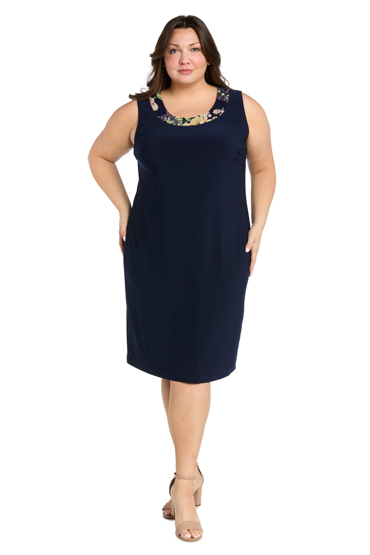 R&M Richards 3482W Two Piece Short Plus Size Floral Jacket Dres