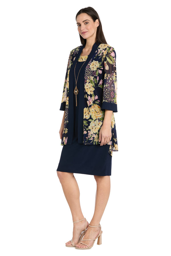 Short Petite Floral Jacket Dress Mother of the Bride R&M Richards 3482P