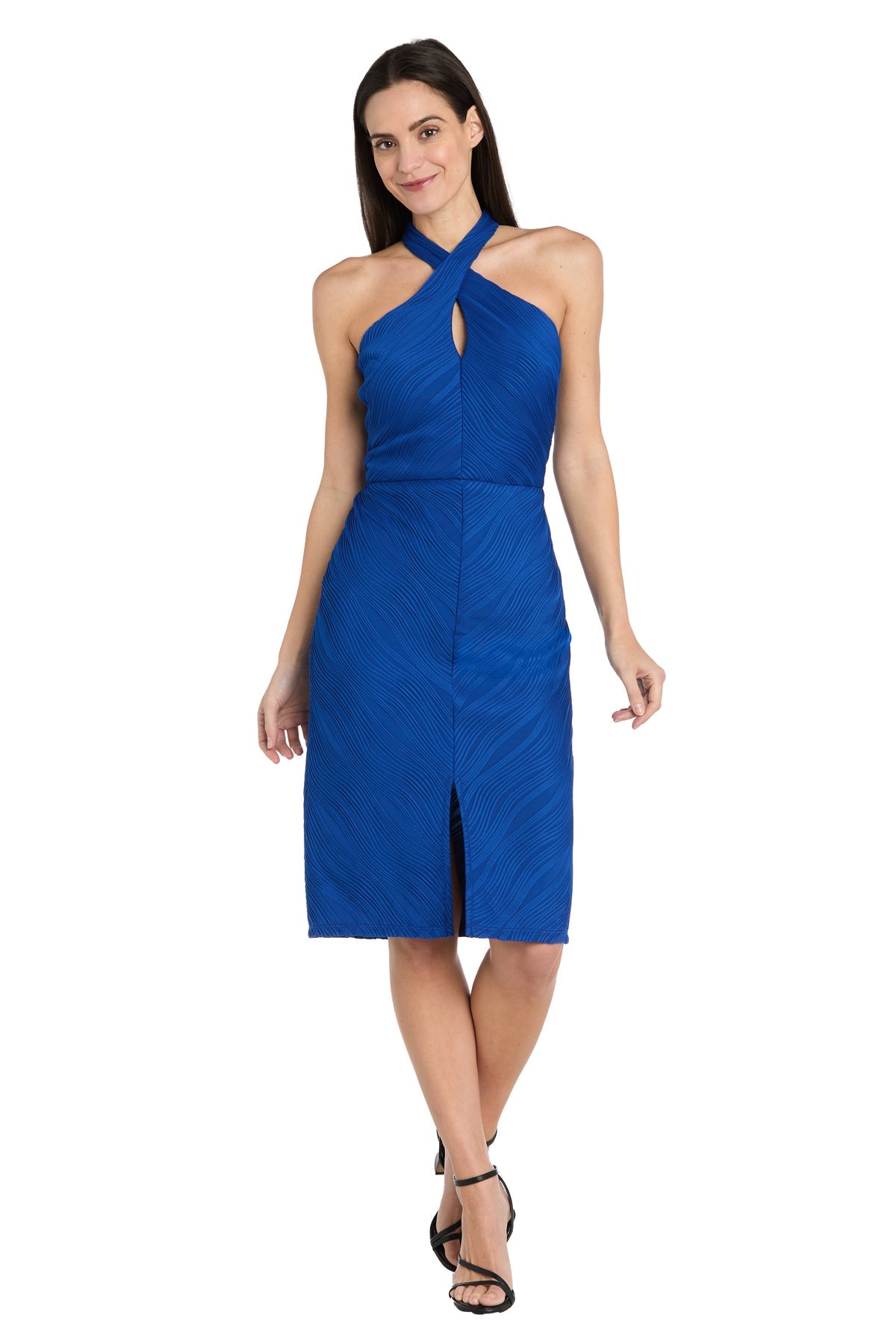 R&M Richards 3484P Petite Fitted Short Cocktail Midi Length Dress