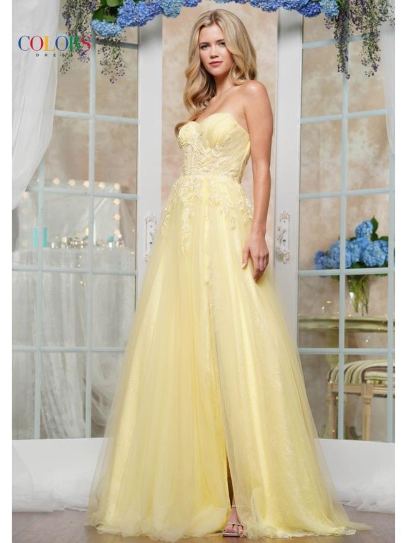 Colors 3484 Long Ball Gown Formal Prom Dress