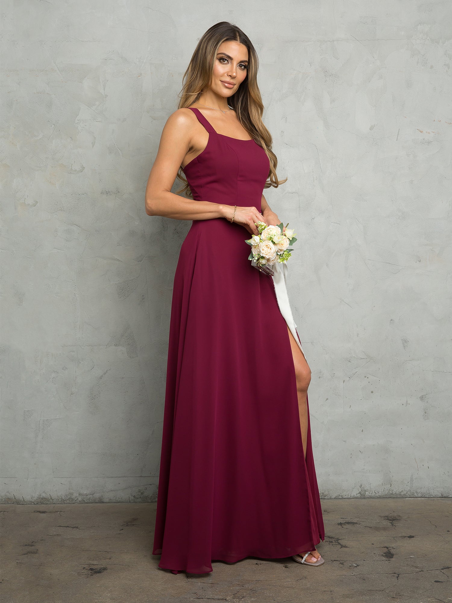 Eva Fashion 3485 Bridesmaids Long Slit Formal Dress