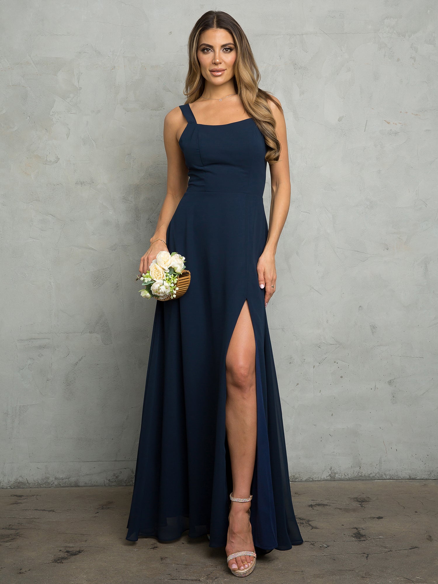 Eva Fashion 3485 Bridesmaids Long Slit Formal Dress