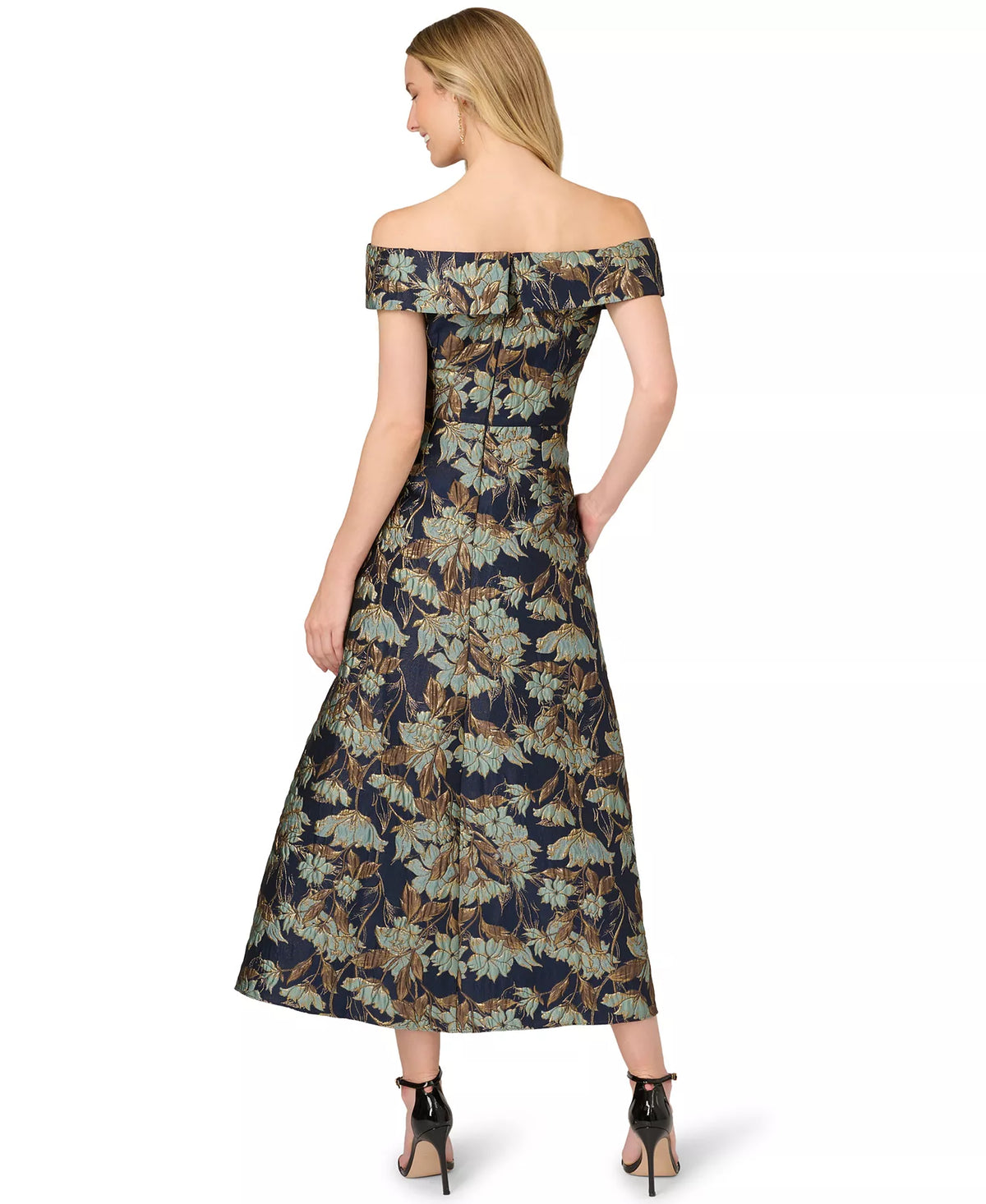 adrianna papell cocktail dresses sale AP1E212604 Floral Metallic Jacquard Dress – The Dress Outlet Ivory Strapless Ruffle Mini JUNE2024 A gorgeous mix of Size:17.5 32/33
