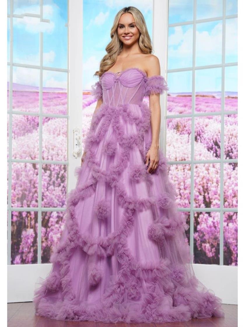 Prom Dresses Long Ruffle Formal Balloon Prom Dress Mulberry