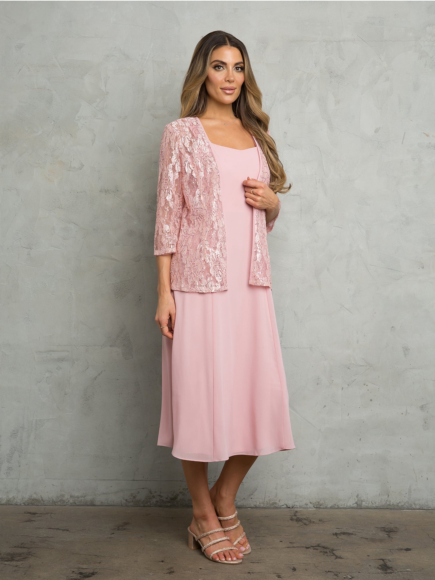 Eva Fashion 3489 Two Piece Short Mother of the Bride Jacket Dress