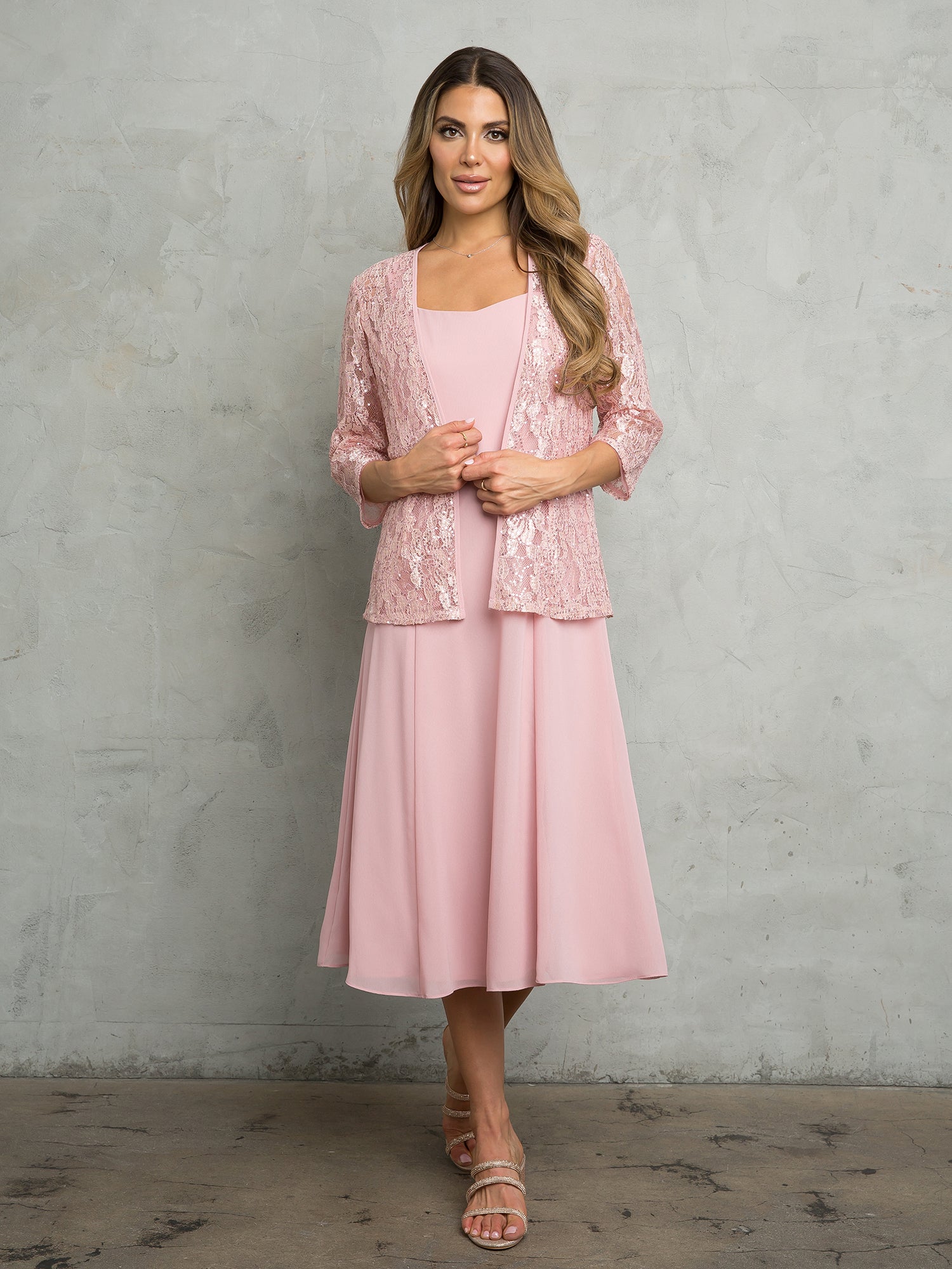 Eva Fashion 3489 Two Piece Short Mother of the Bride Jacket Dress