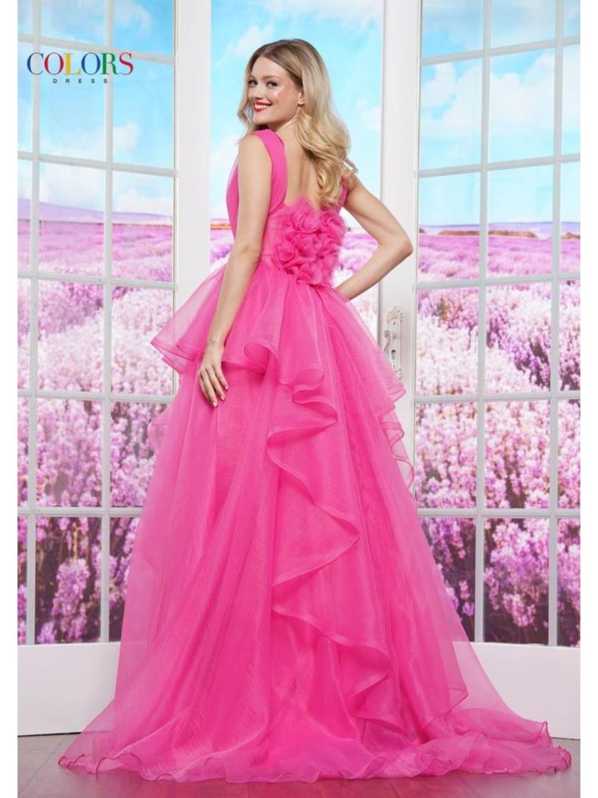 Colors 3490 Long Ball Gown Ruffle Formal Prom Dress