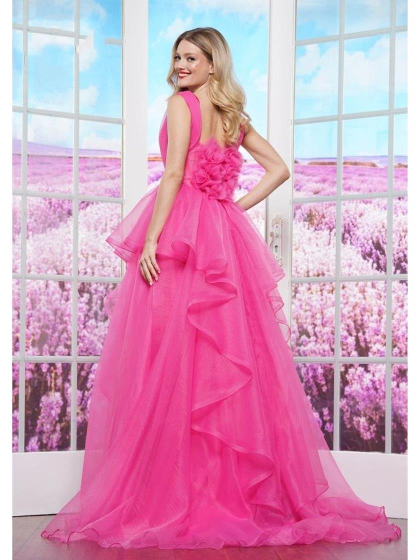 Prom Dresses Long Ball Gown Ruffle Layer Formal Prom Dress Rose