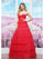 Prom Dresses Long Ruffle Formal Gown Prom Dress Red