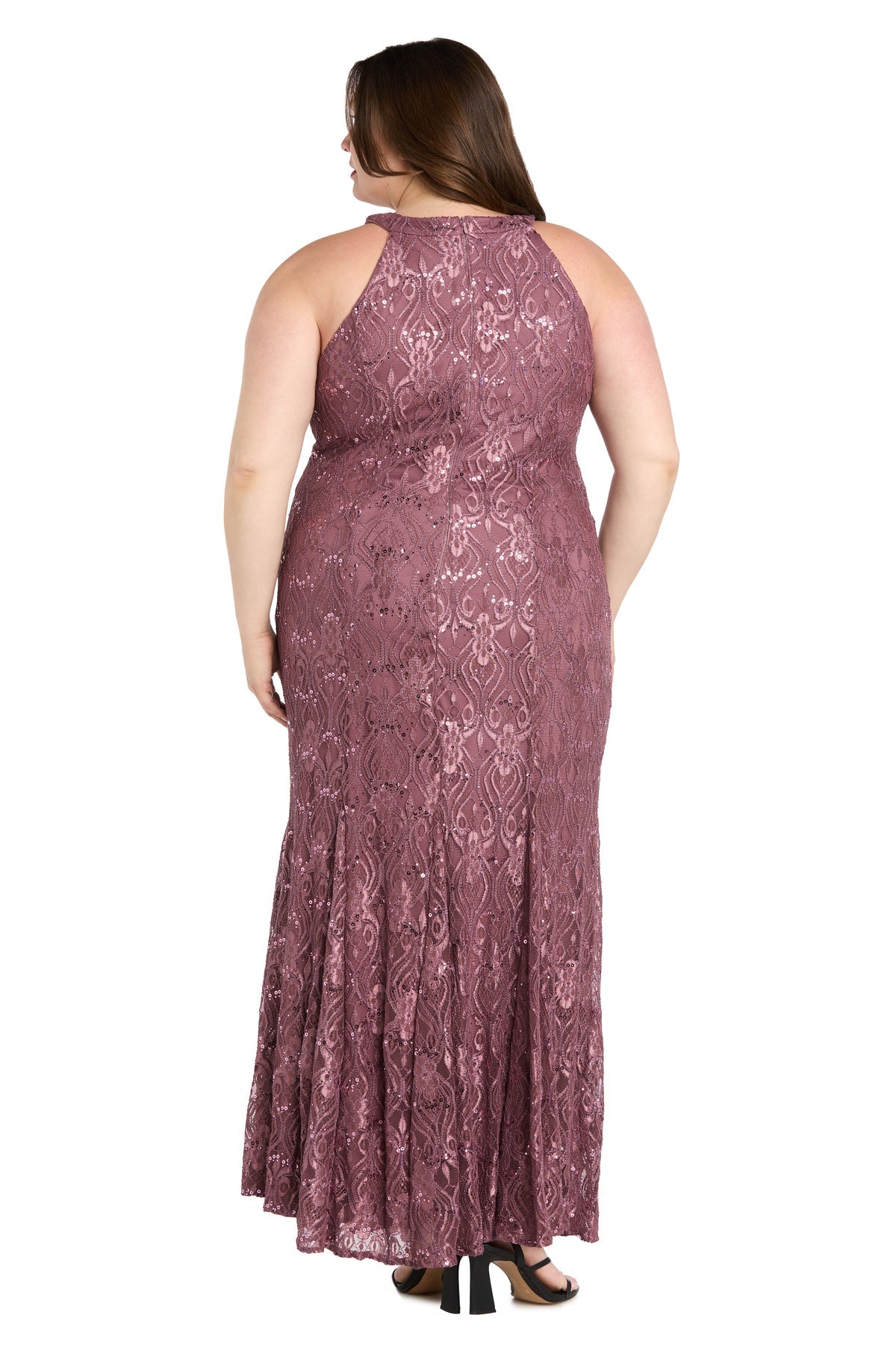 R&M Richards 3495W Formal Long Fitted Plus Size Lace Dress