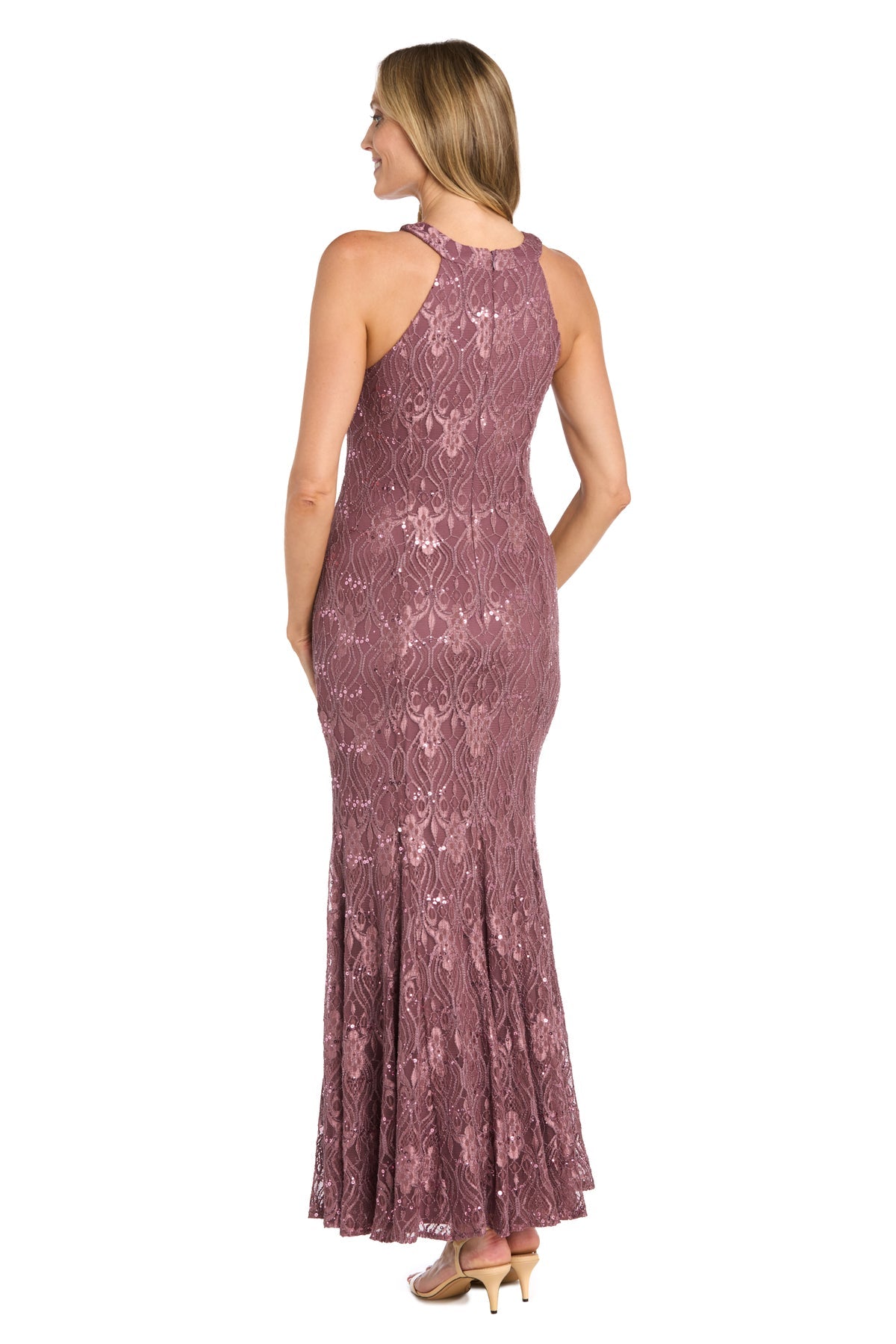 R&M Richards 3495P Fitted Long Formal Petite Lace Dress