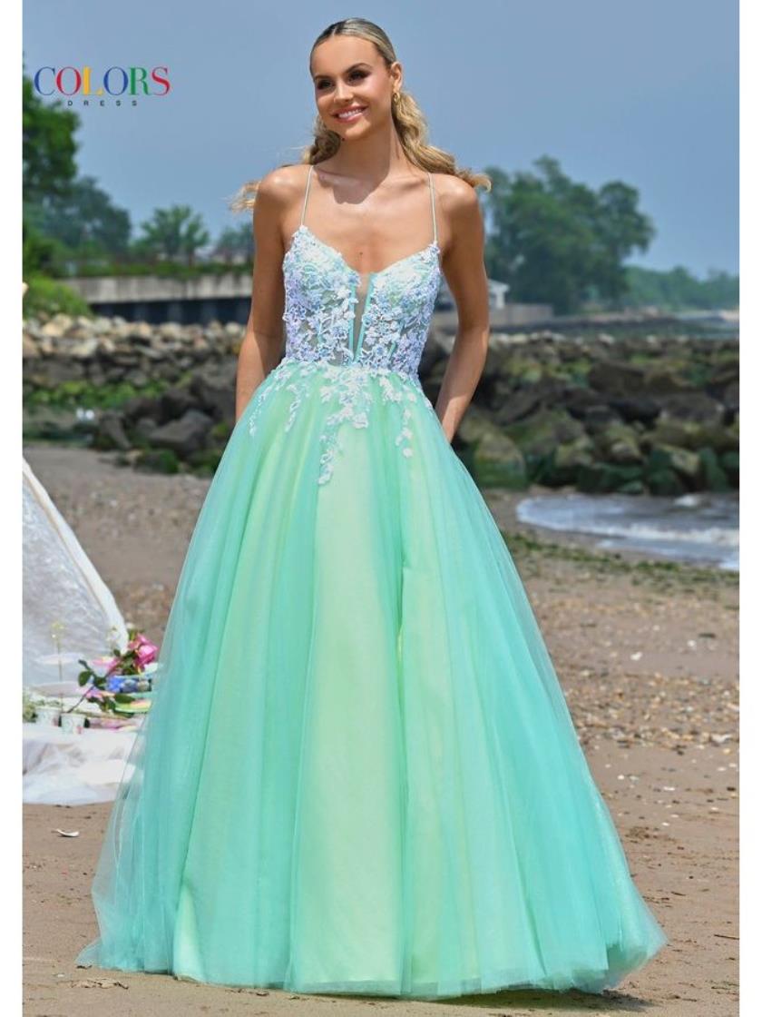 Colors 3497 Long A Line Formal Evening Prom Dress