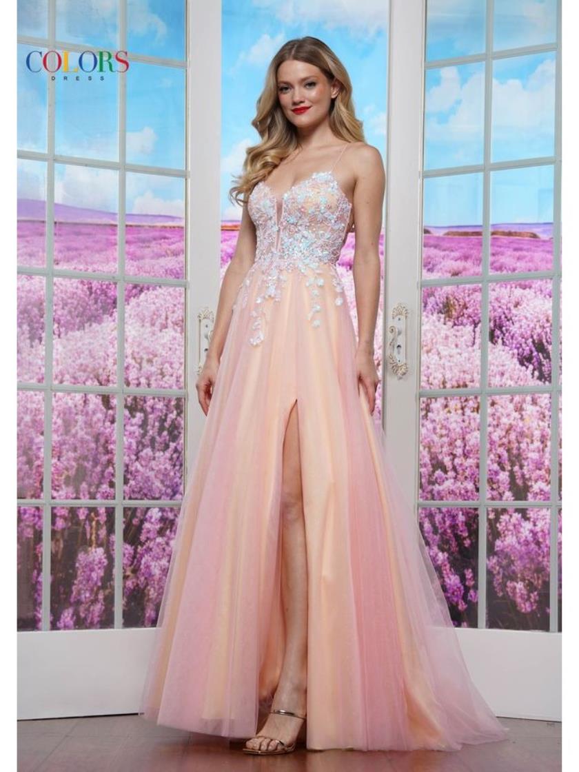 Colors 3497 Long A Line Formal Evening Prom Dress