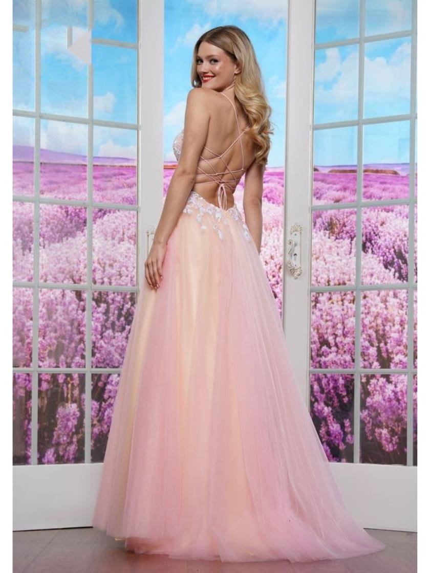Prom Dresses Long Formal Tone Line Skirt Prom Dress Pink