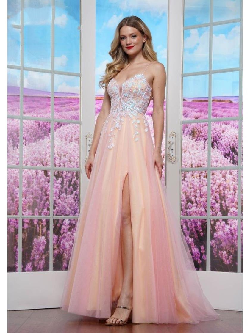 Prom Dresses Long Formal Tone Line Skirt Prom Dress Pink