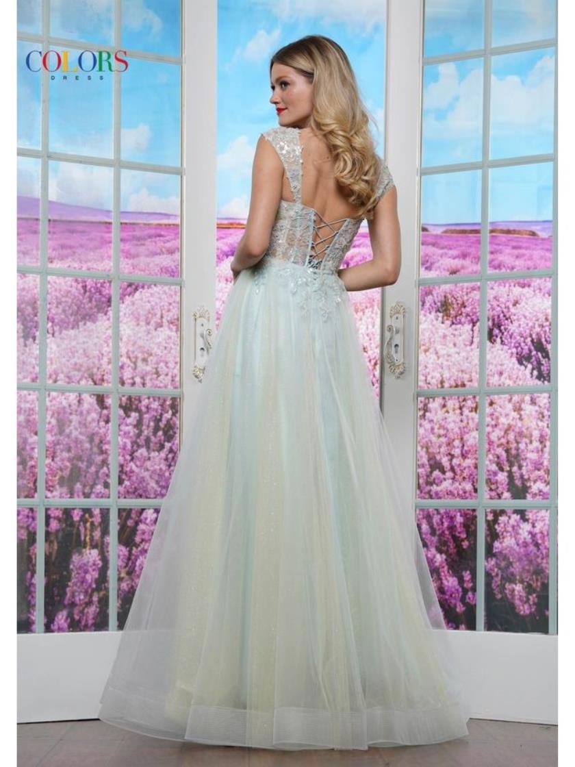 Colors 3498 Fitted Long Formal Evening Prom Dress