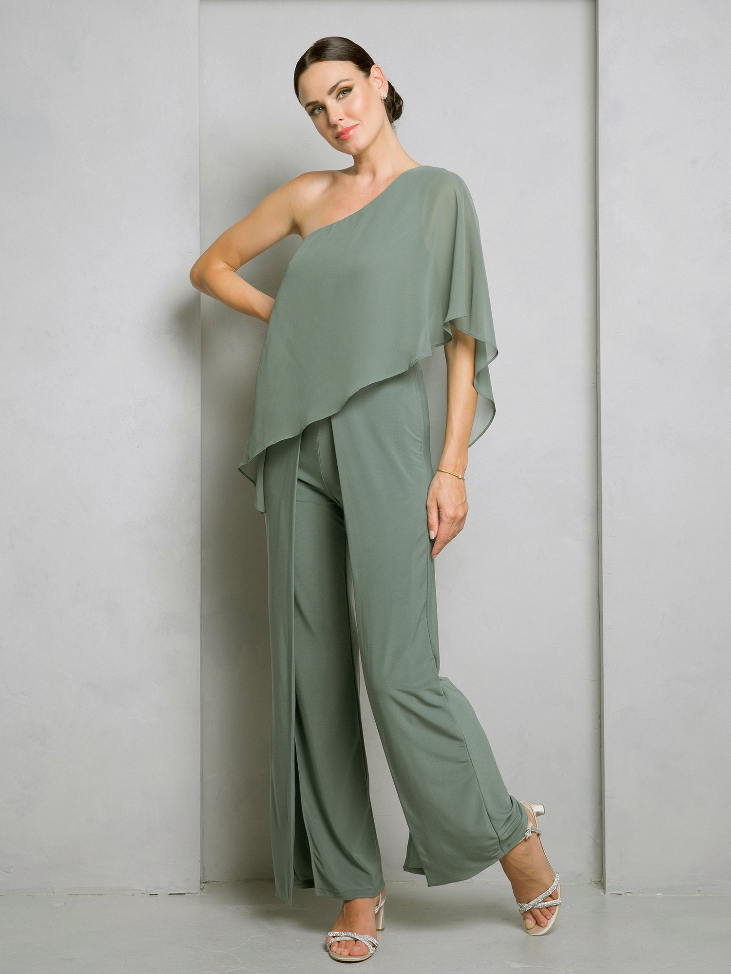Jumpsuit Long Formal Slit Jumpsuit Eucalyptus