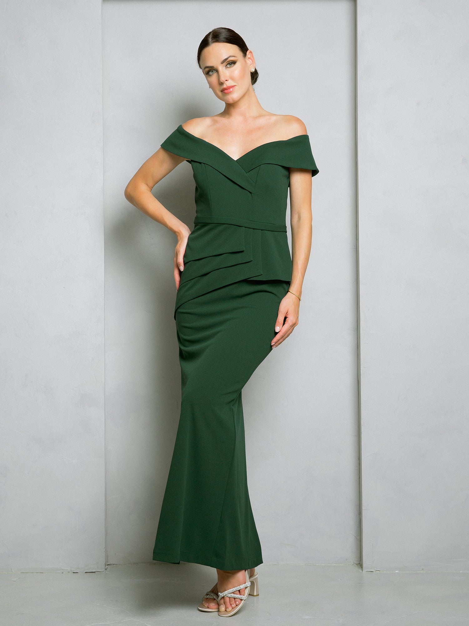 green emerald velvet dress Eva Fashion 3500 Long Formal Fitted Evening Dress