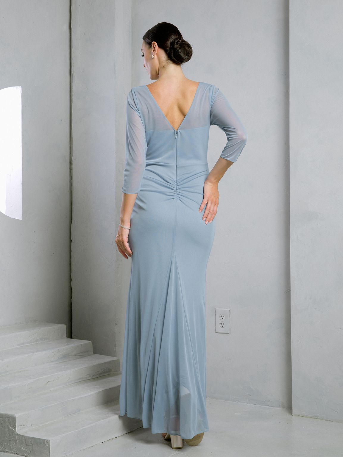Eva Fashion 3501 Long Formal Mother of the Bride Slit Dress