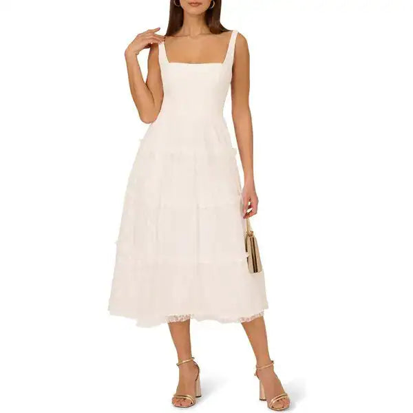 Square Midi Lace Occasion A-Line Adrianna Papell ADAE212024