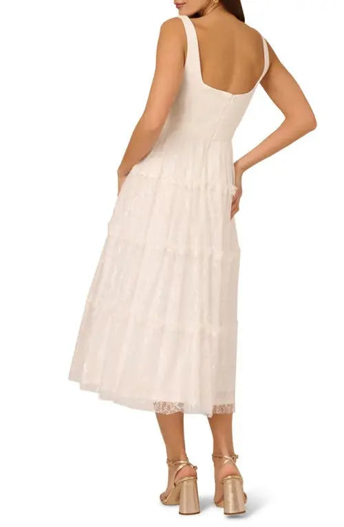 Square Midi Lace Occasion A-Line Adrianna Papell ADAE212024