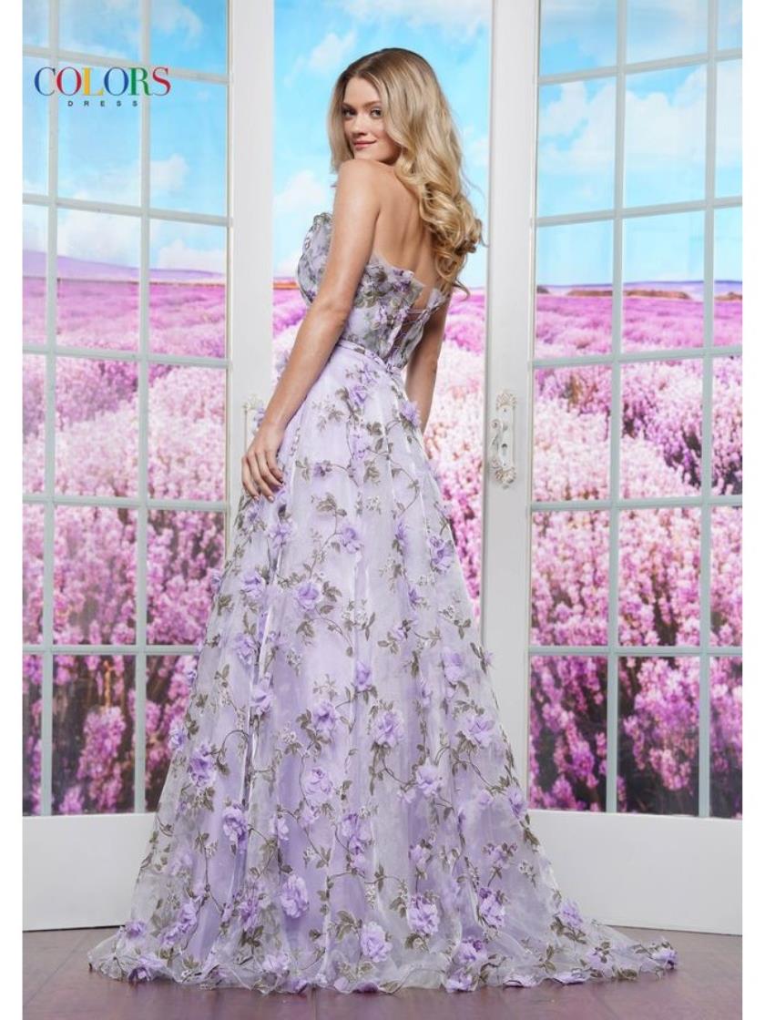 Colors 3502 Formal Long 3D Floral Prom Ball Gown