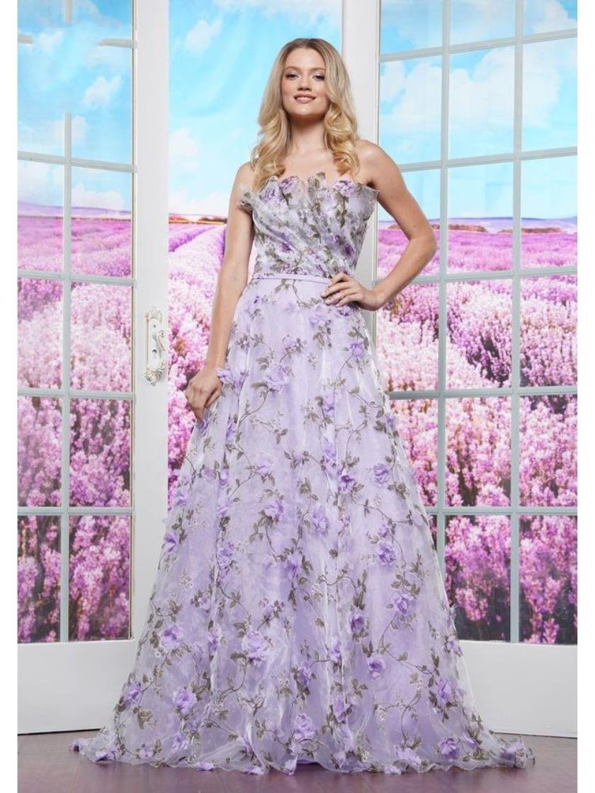 Prom Dresses Long floral Top Formal Ball Gown Prom Dress  Lilac