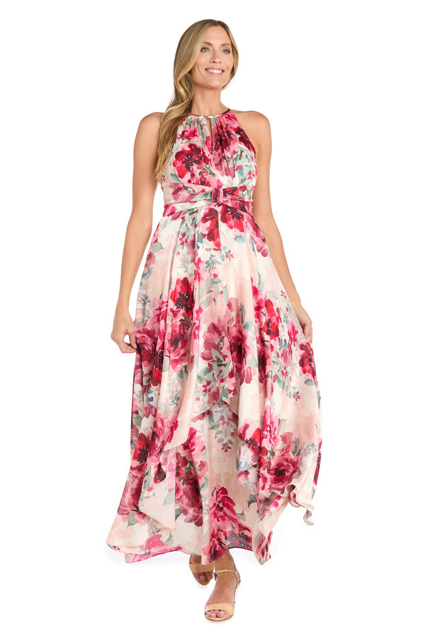 Long Floral A Line Print Dress Formal Maxi R&M Richards 3503
