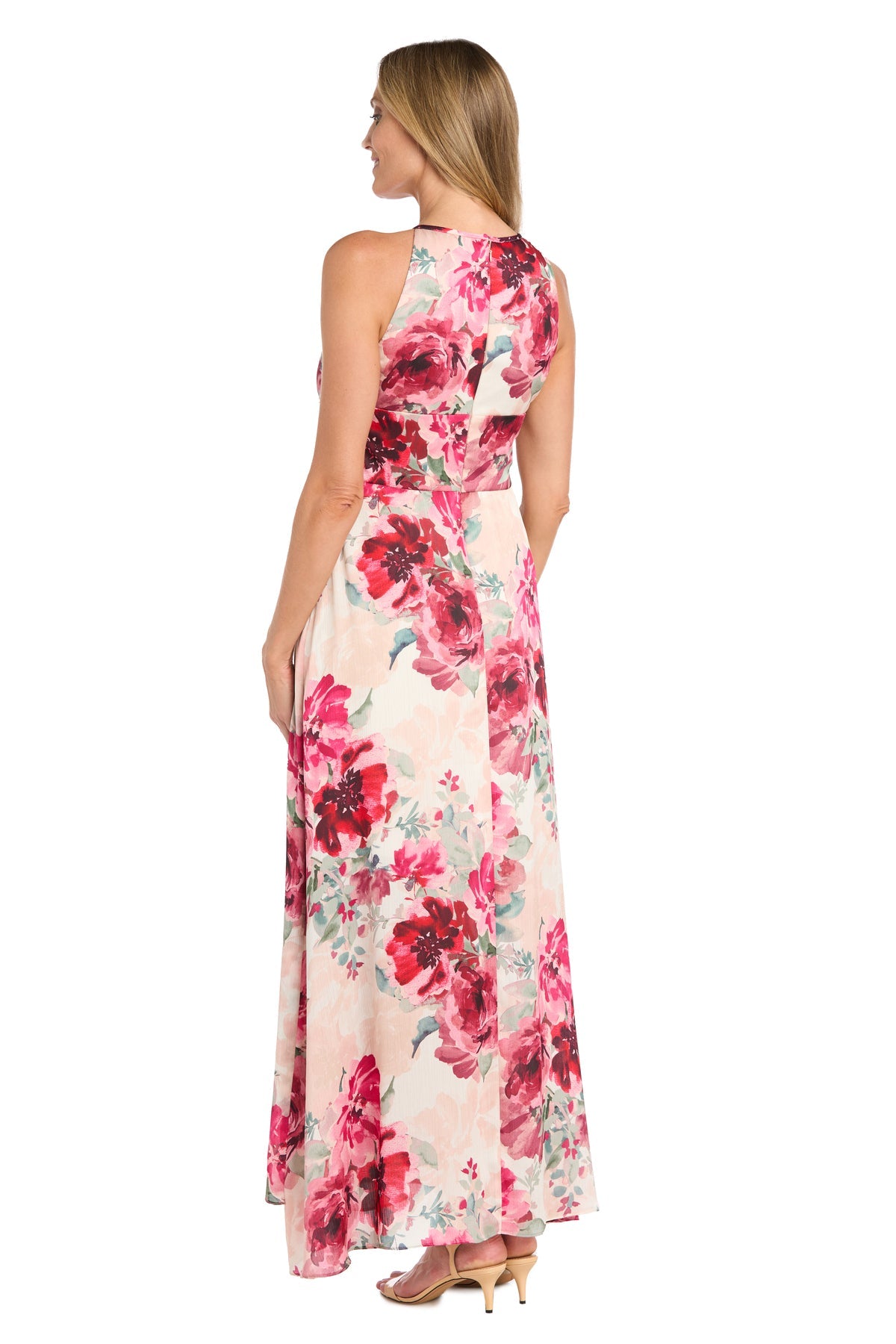 R&M Richards 3503 Long Floral A Line Print Formal Maxi Dress