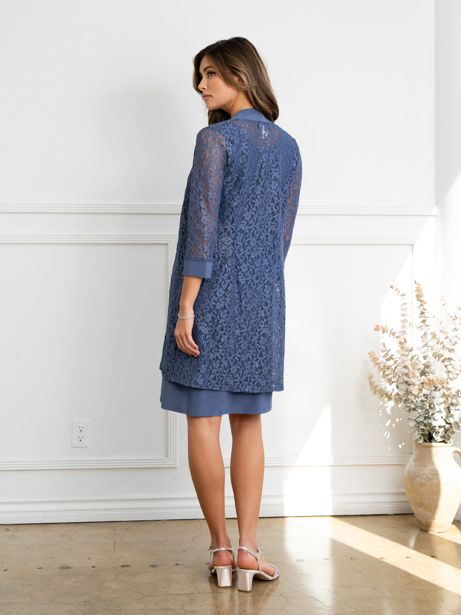 Eva Fashion 3505 Two Piece Short Mother of the Bride Jacket Dress