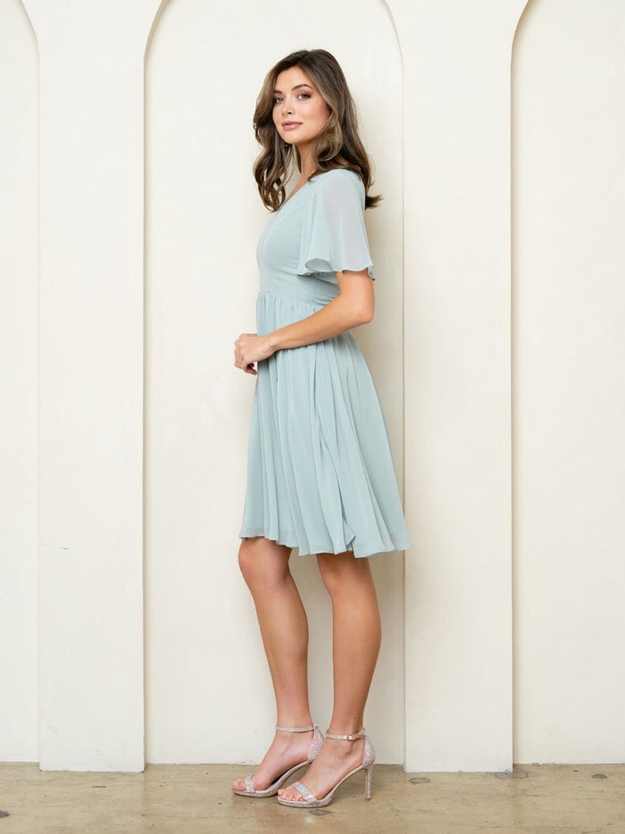 Cocktail Dresses Knee Length A Line Cocktail Dress Sage