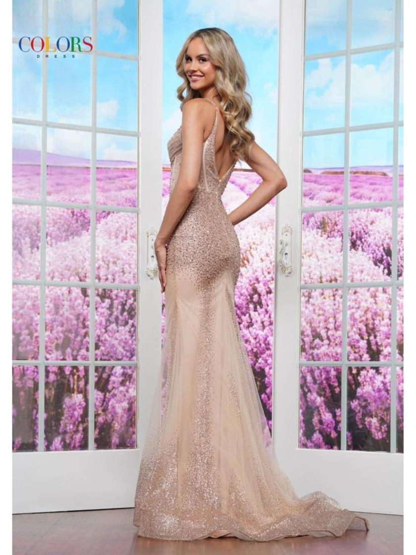 Colors 3508 Formal Evening Fitted Long Prom Dress