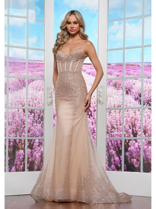 Colors 3508 Formal Evening Fitted Long Prom Dress