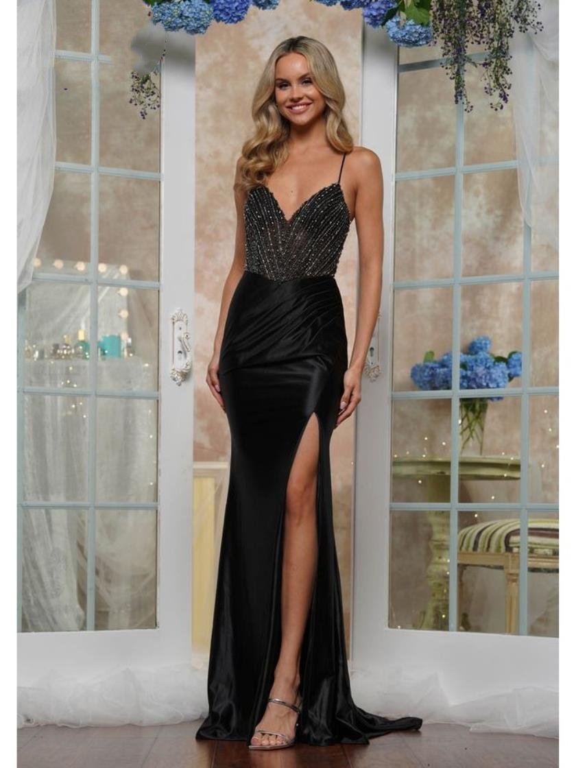 Prom Dresses Formal Long Skirt Fitted Prom Dress Black