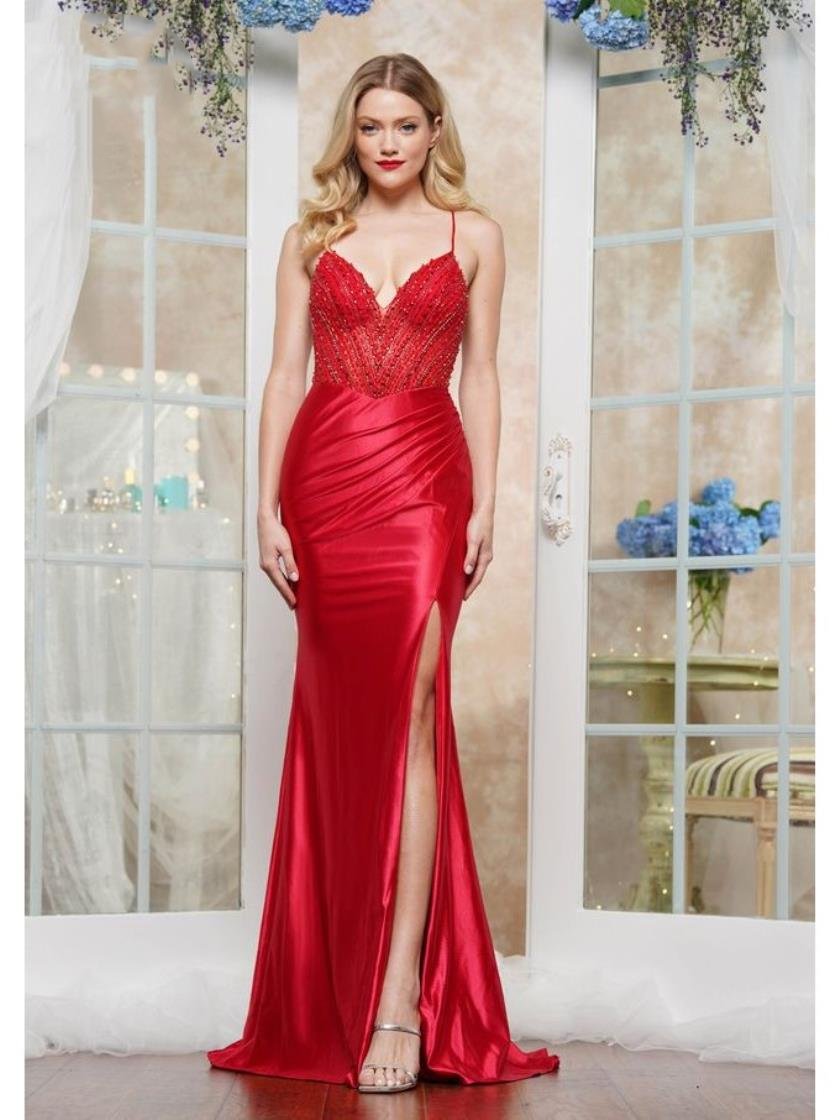 Prom Dresses Formal Long Skirt Fitted Prom Dress Red