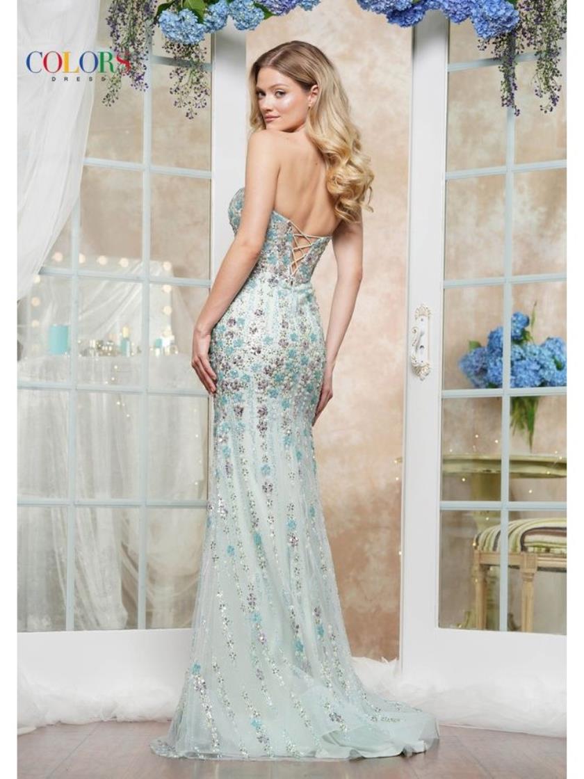 Colors 3511 Beaded Formal Fitted Sequin Long Prom Dress