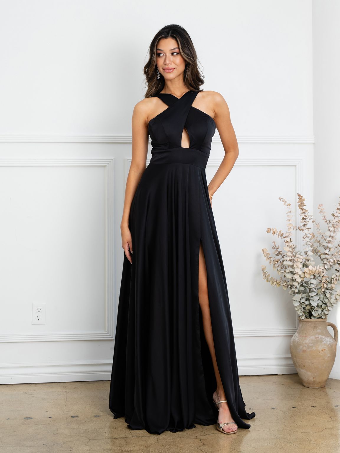 Eva Fashion 3512 Prom Long A Line Slit Formal Evening Dress
