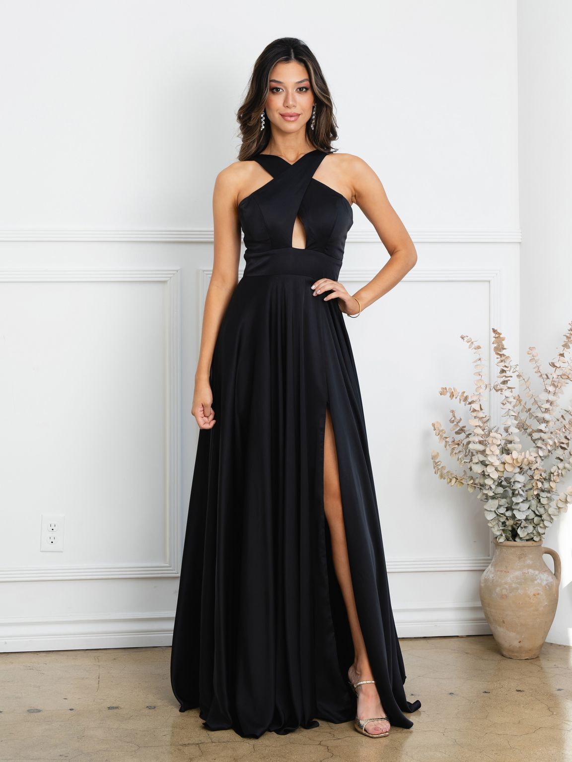 Eva Fashion 3512 Prom Long A Line Slit Formal Evening Dress