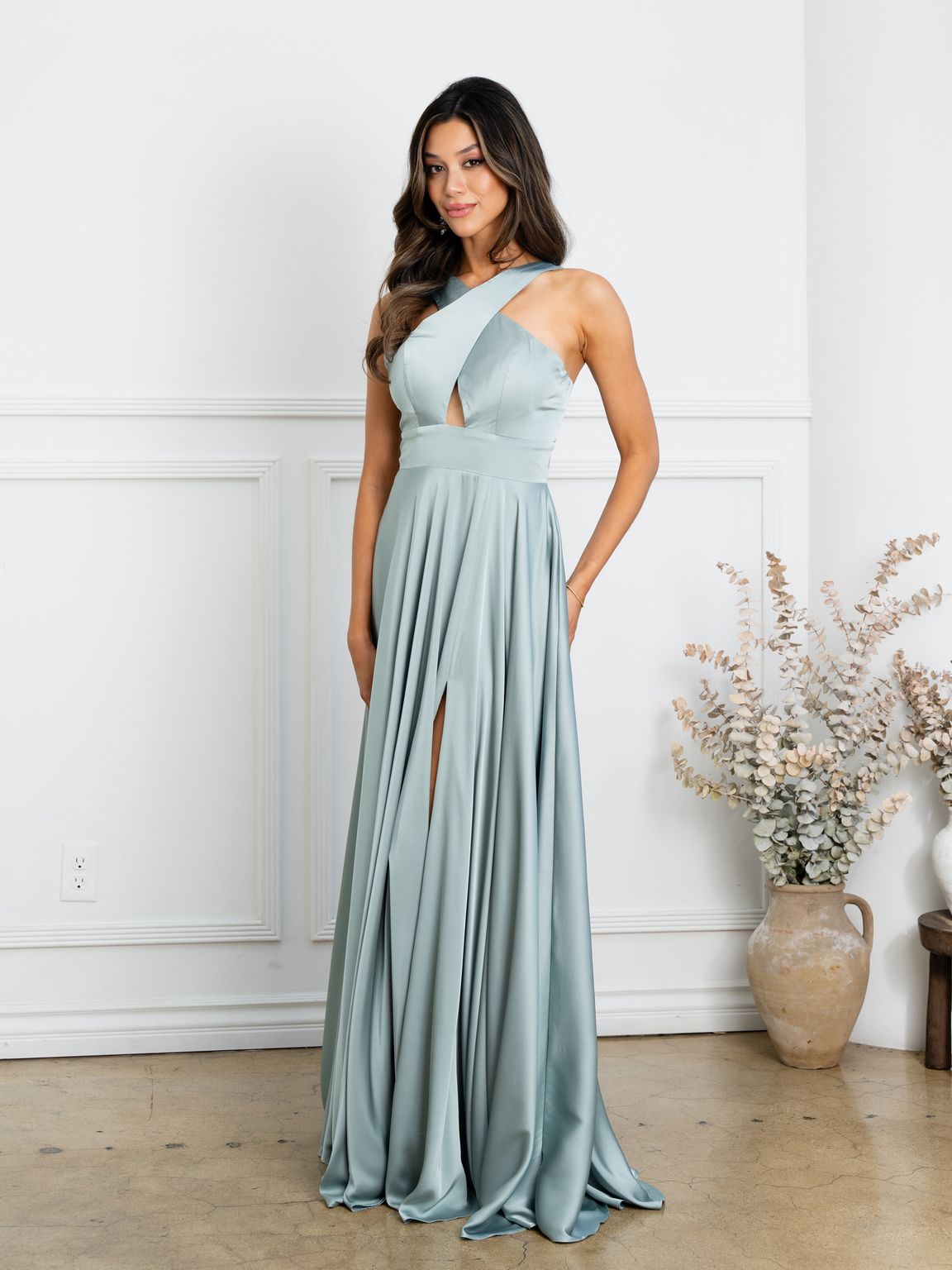 Eva Fashion 3512 Prom Long A Line Slit Formal Evening Dress