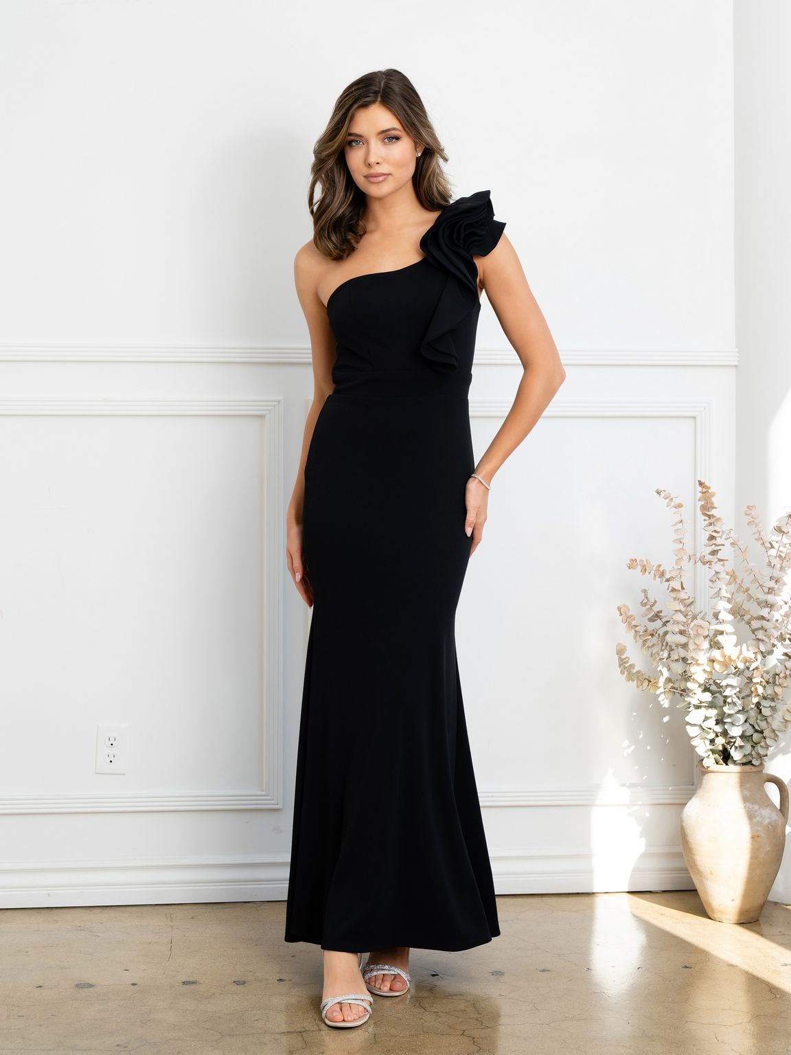 Eva Fashion 3515 Fitted Long Formal Ruffled Prom Dress