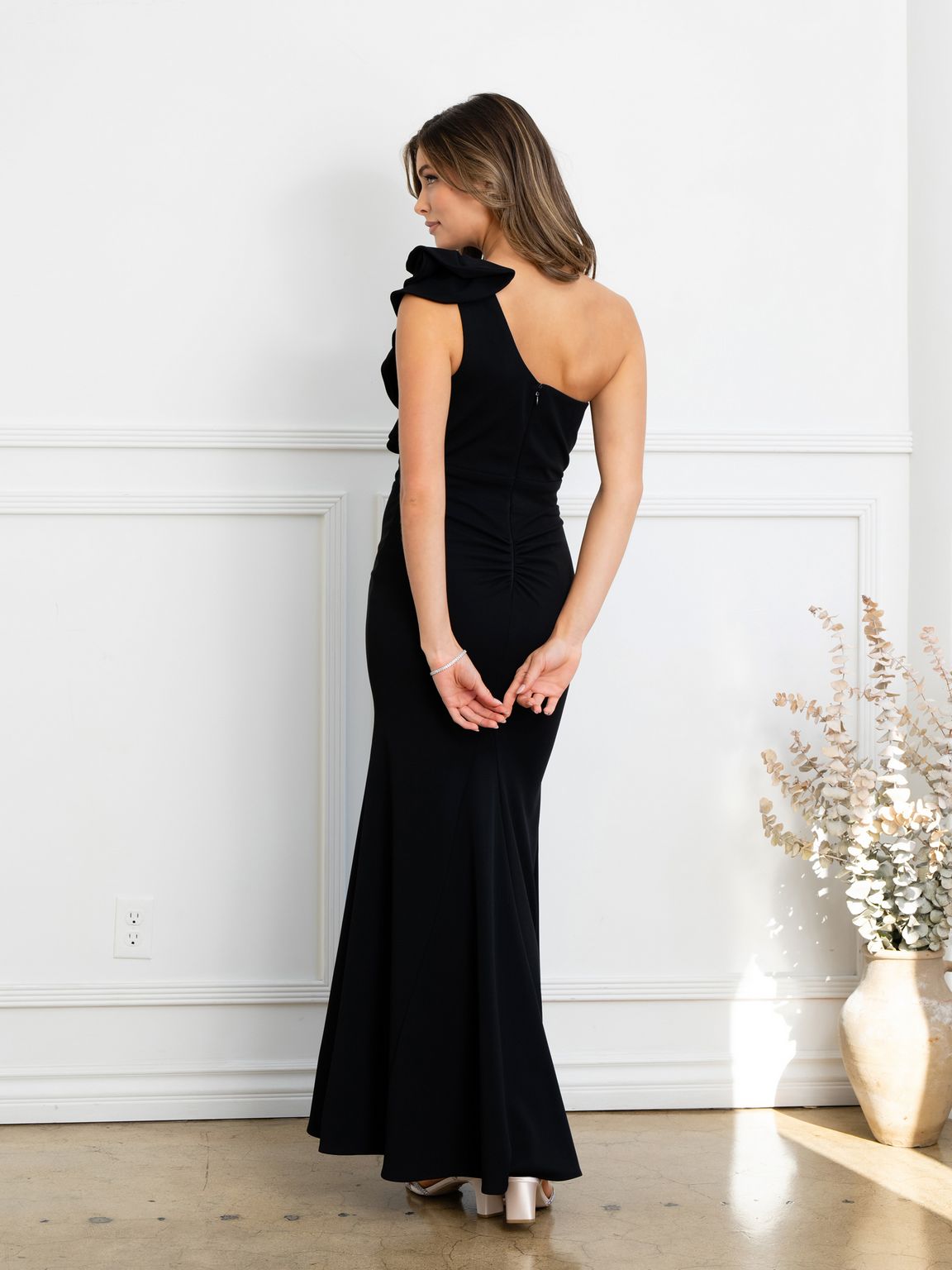 Eva Fashion 3515 Fitted Long Formal Ruffled Prom Dress