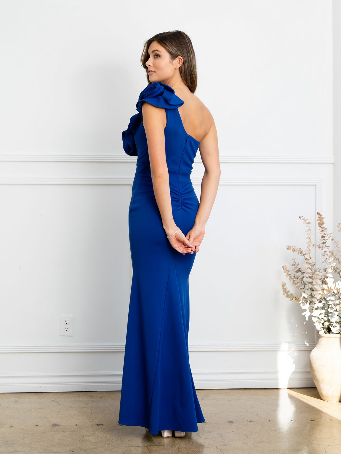 Eva Fashion 3515 Fitted Long Formal Ruffled Prom Dress