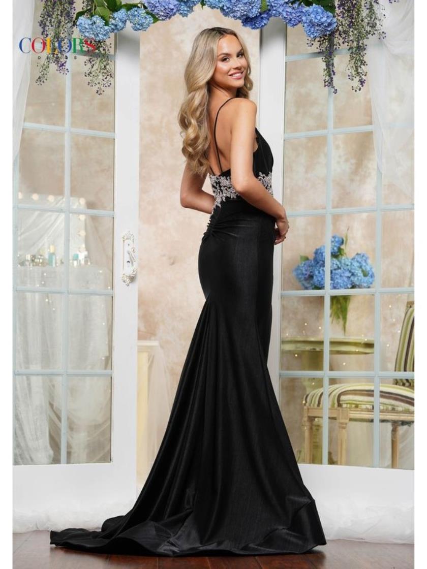 Colors 3516 Long Beaded Formal Evening Prom Dress