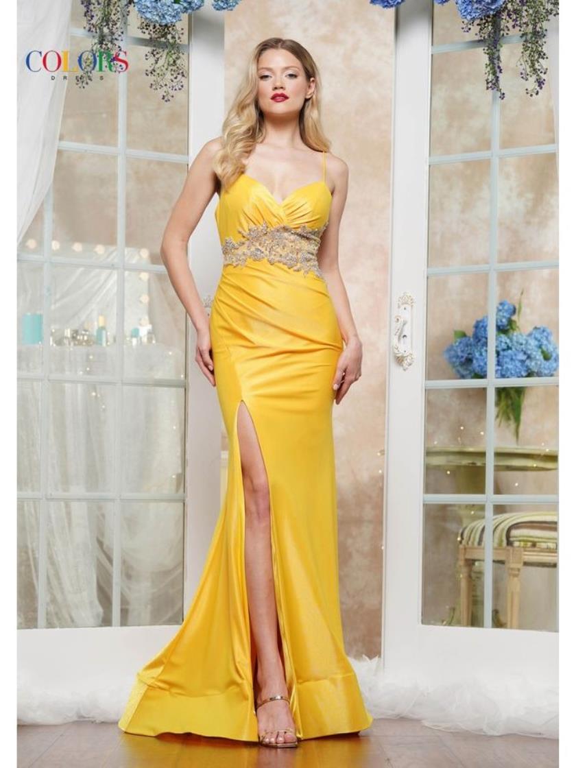 Colors 3516 Long Beaded Formal Evening Prom Dress