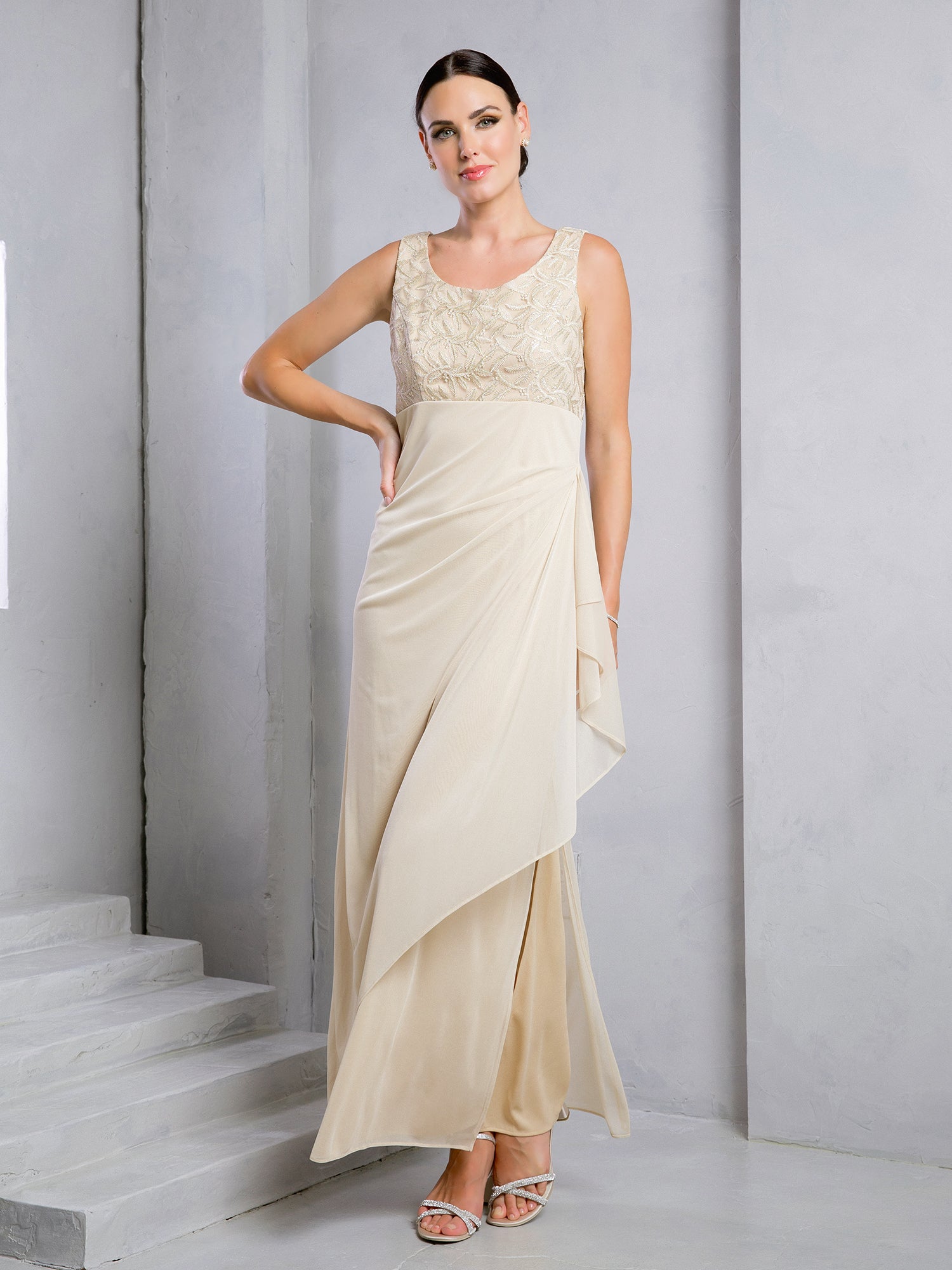 Eva Fashion 3517 Long Formal Mother of the Bride Bolero Dress