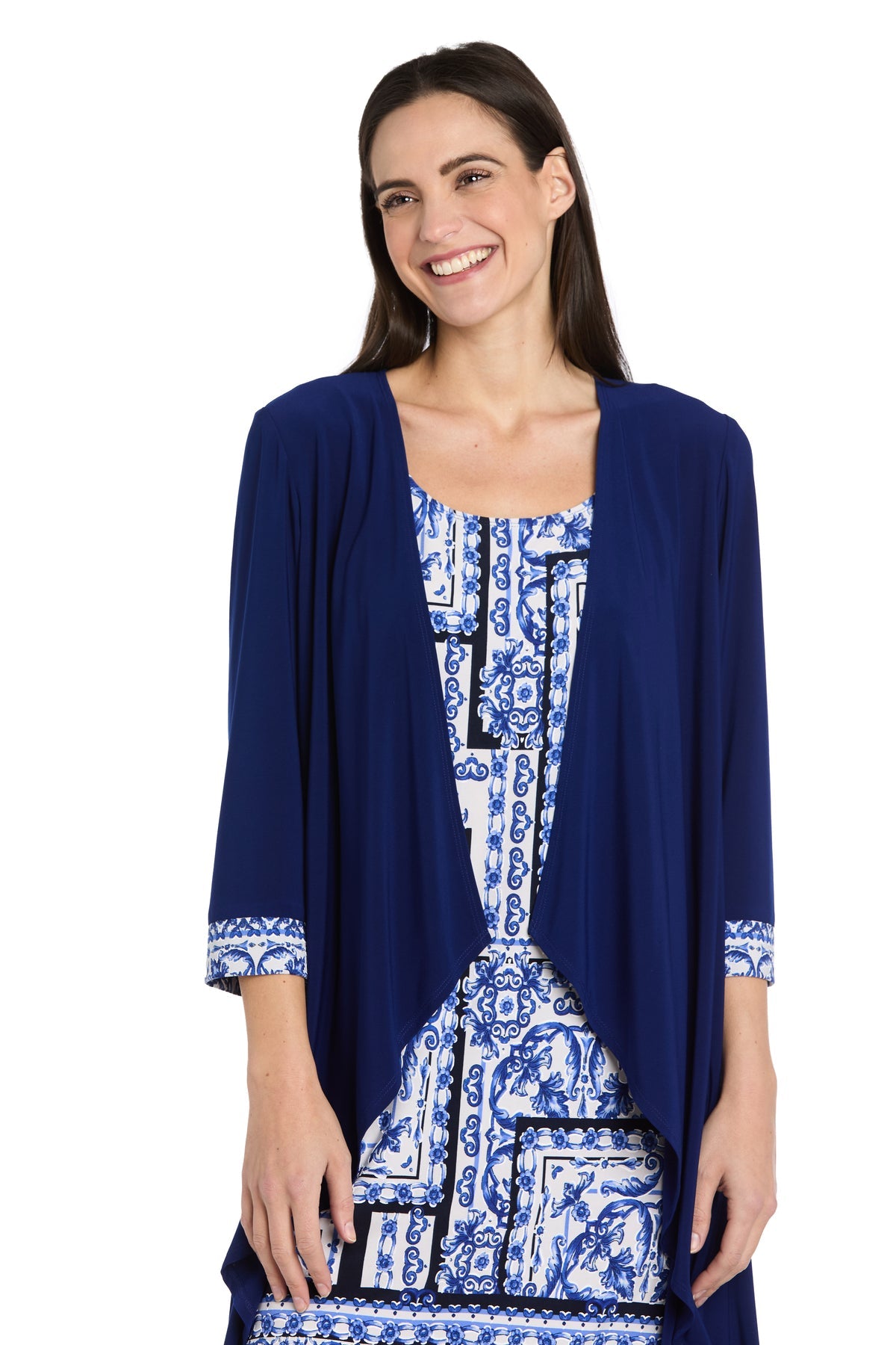 R&M Richards 3517 Short Mother of the Bride Two Piece Printed Dress