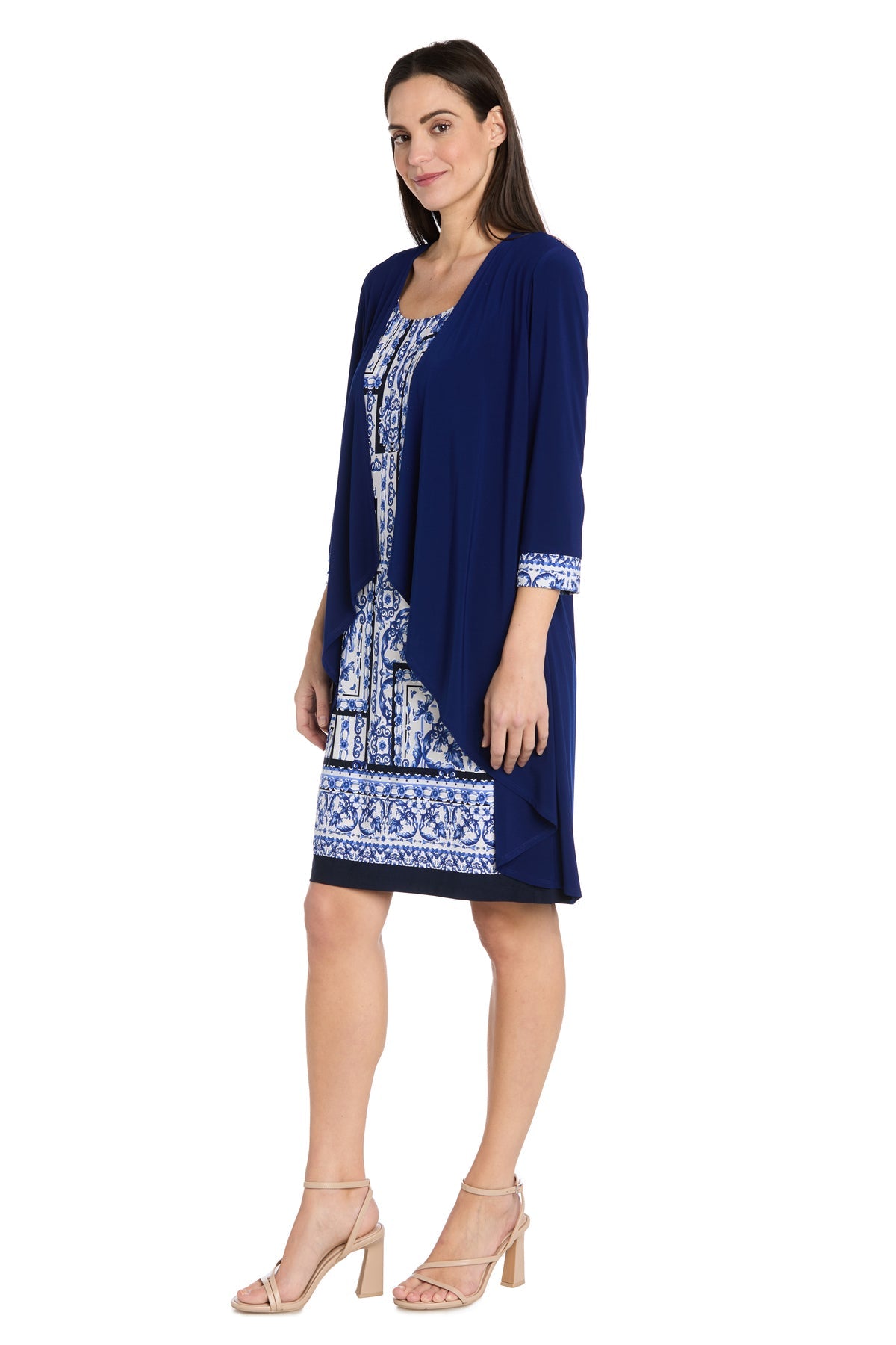 R&M Richards 3517 Short Mother of the Bride Two Piece Printed Dress